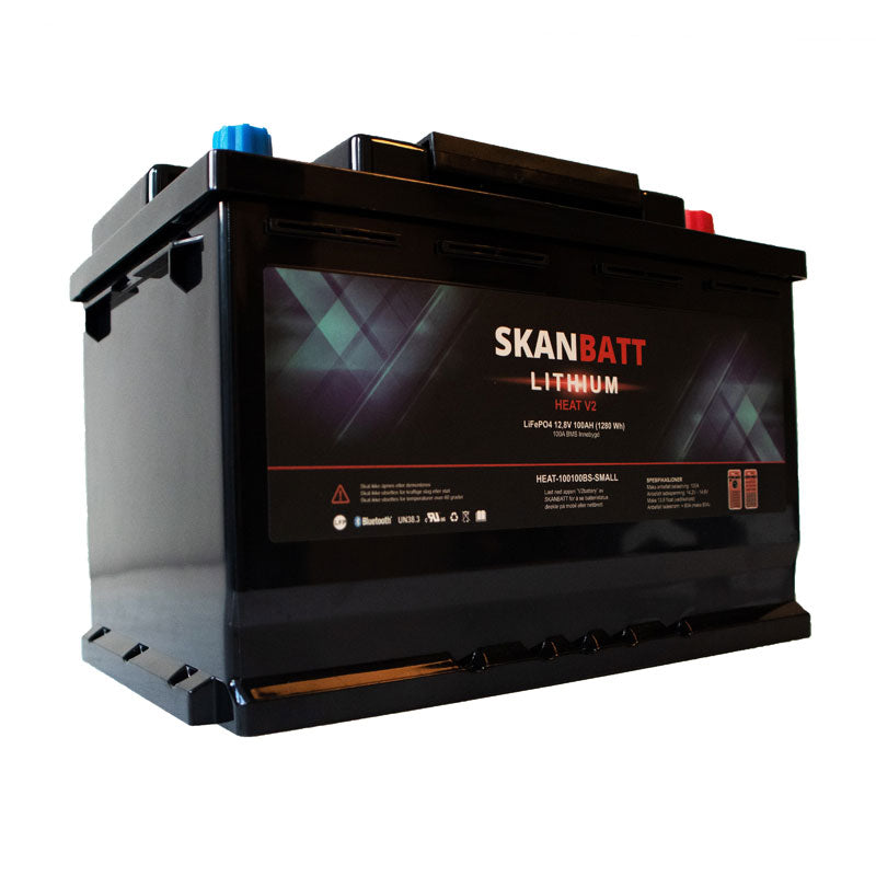 SKANBATT V2 Lithium HEAT Batteri 12V 100Ah 100A BMS - SMALL
