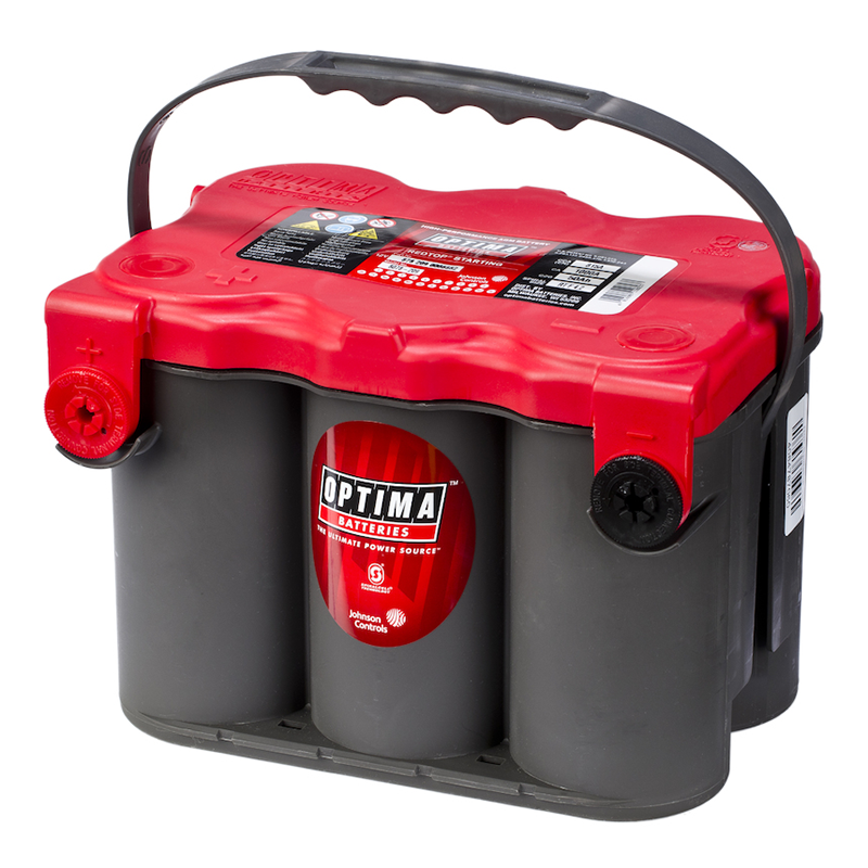 OPTIMA AGM Red Top 12V 50AH 815CCA (254x185x184mm) +venstre 8078-209