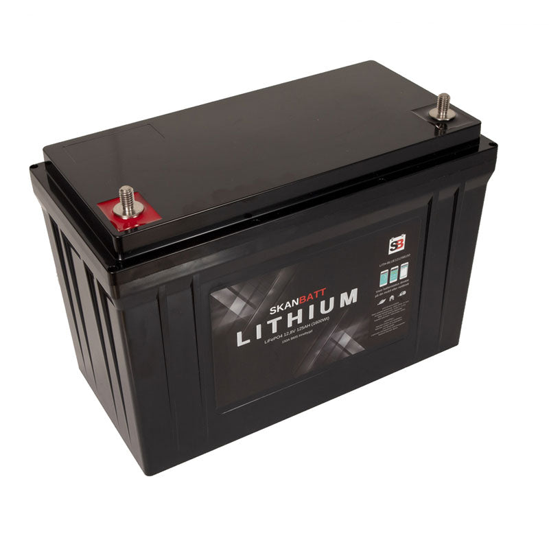 SKANBATT Bluetooth Lithium Batteri 12V 125AH 150A BMS - 5års garanti