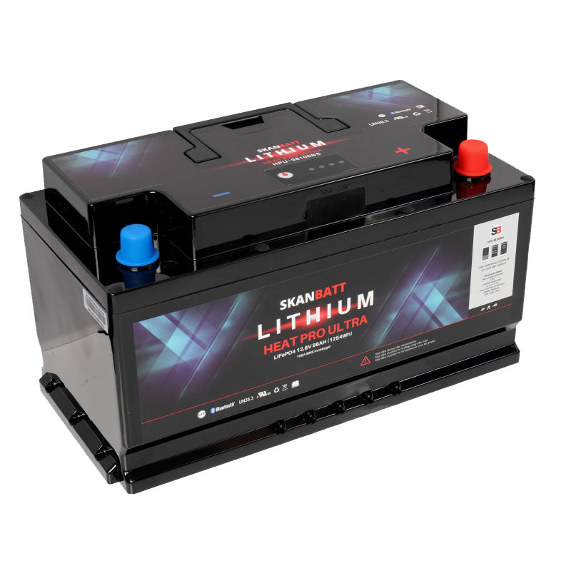 SKANBATT Lithium HEAT PRO 'Ultra' 12V 100AH - CAN Bus - 300A (<3s) - 8 års garanti