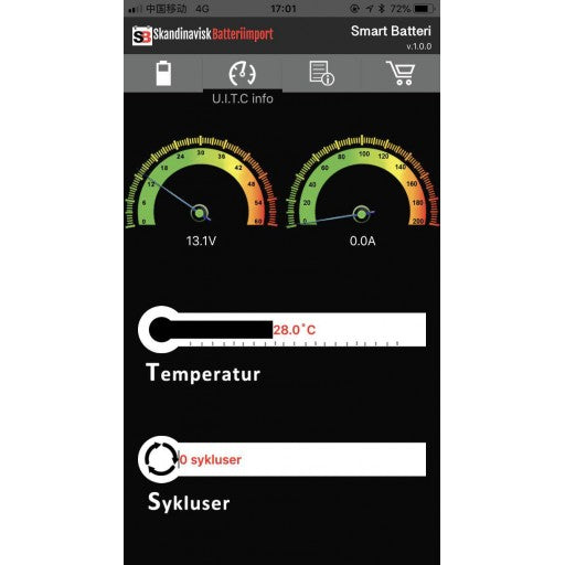 SKANBATT Bluetooth Lithium Batteri 12V 50AH 50A BMS