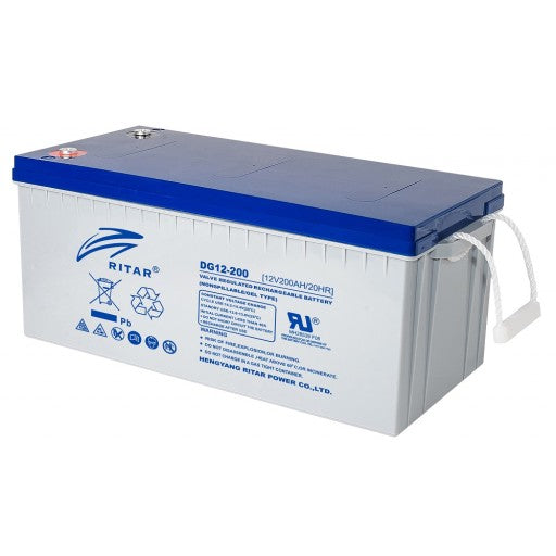 stromkilden-no - RITAR GEL Deep Cycle Batteri 12V 200AH (522x240x223mm) +høyre - Batteri