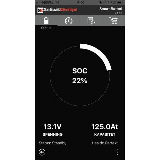 SKANBATT Bluetooth Lithium Batteri 12V 50AH 50A BMS