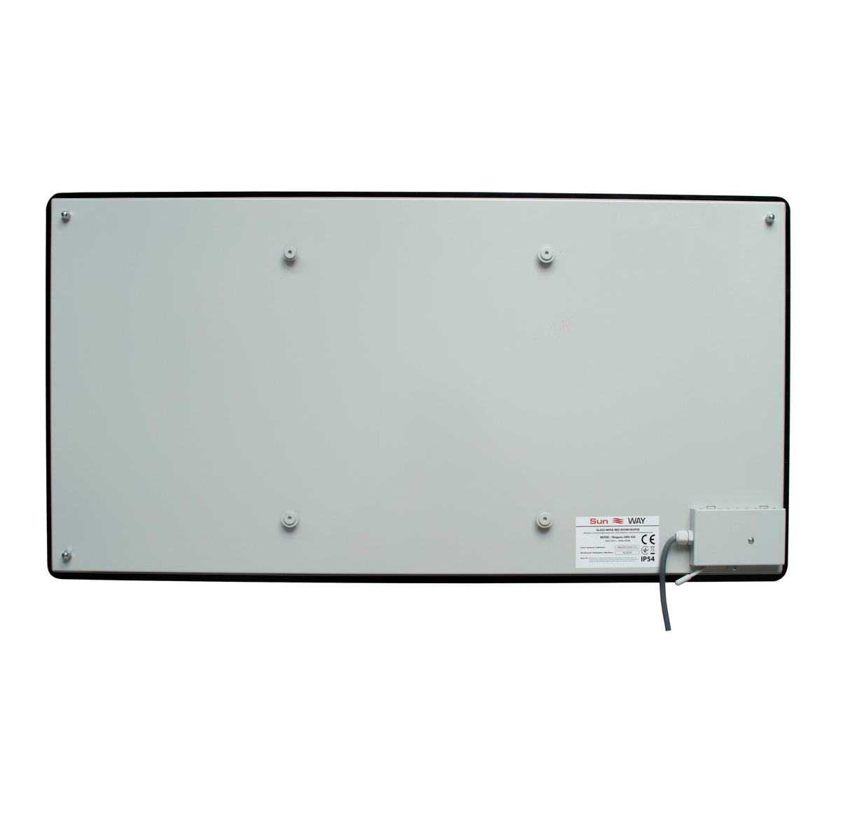 SWG RA 450 Infrarød varmeovn 450W i Glass m/termostat Farge: Sort  IP33