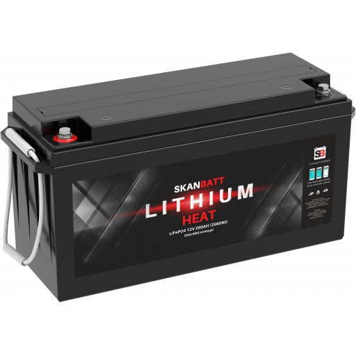stromkilden-no - SKANBATT Lithium HEAT Pro 12V 200AH 200A BMS - NYHET - Batteri