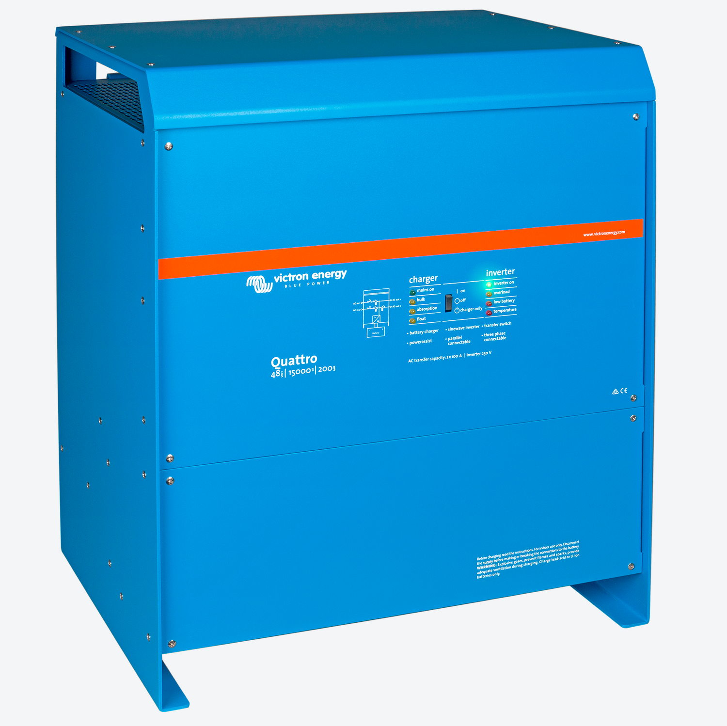 Victron QUATTRO 48/15000/200-100/100 230V VE.BUS - kombi inverter og 200A lader