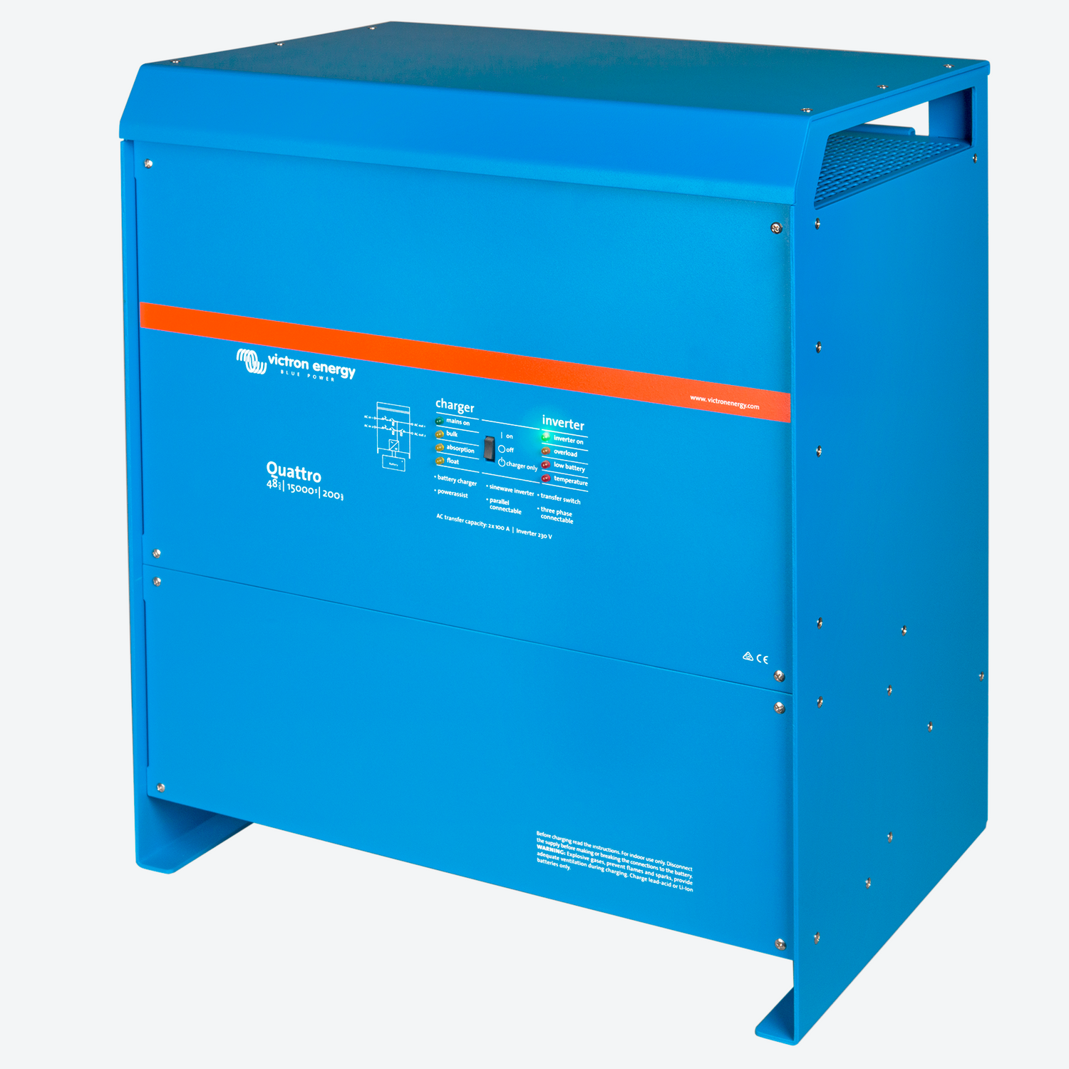 Victron QUATTRO 48/15000/200-100/100 230V VE.BUS - kombi inverter og 200A lader